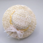 Dolls House Hat Orange & White Ribbon with Organza Bow Miniature Clothes Accessory 1:12 Scale