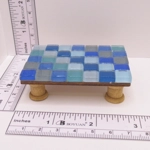 Dolls House Table Blue Tiled Low Coffee Occasional Miniature Furniture 1:12 Scale