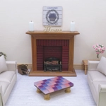 Dolls House Table Pink Purple Tiled Low Coffee Occasional Miniature Furniture 1:12 Scale