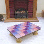 Dolls House Table Pink Purple Tiled Low Coffee Occasional Miniature Furniture 1:12 Scale