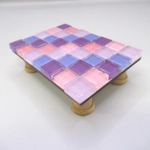 Dolls House Table Pink Purple Tiled Low Coffee Occasional Miniature Furniture 1:12 Scale