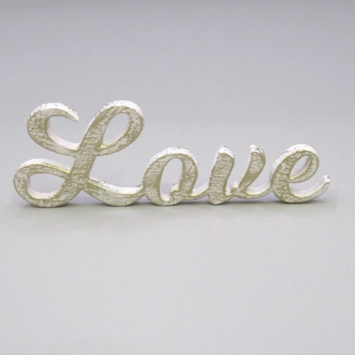 Dolls House Ornament Love Word White and Gold 1:12th Scale Miniature Decor