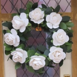 Dolls House Wreath White Roses Miniature Door Decoration 1:12 Scale