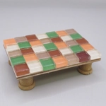 Dolls House Table Autumn Colours Tiled Low Coffee Occasional Miniature Furniture 1:12 Scale