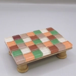 Dolls House Table Autumn Colours Tiled Low Coffee Occasional Miniature Furniture 1:12 Scale