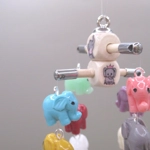 Dolls House Nursery Mobile Baby Elephants 1:12 Scale Children's Miniature Bedroom Decor