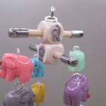 Dolls House Nursery Mobile Baby Elephants 1:12 Scale Children's Miniature Bedroom Decor