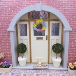 Dolls House Wreath with Miniature Flowers and Yellow Bow 1:12th Scale