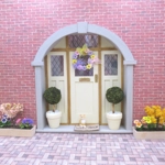 Dolls House Wreath Flowers and Bows 1:12th Scale Miniature Door Decoration