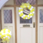 Dolls House Wreath Happy Easter Yellow and White PomPom Miniature Decoration 1:12th Scale