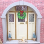 Dolls House Christmas PomPom Wreath Miniature Door Decoration 1:12 Scale