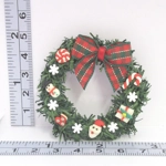 Dolls House Christmas Wreath with Tiny Xmas Embellishments Miniature Door Decoration 1:12 Scale