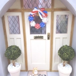 Dolls House 4th July Wreath Stars and Stripes Theme Miniature Door Decoration 1:12 Scale