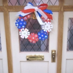 Dolls House 4th July Wreath Stars and Stripes Theme Miniature Door Decoration 1:12 Scale