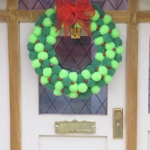 Dolls House Christmas Wreath Miniature Pom Poms Tiny Berries and Red Organza Bow 1:12 Scale