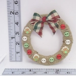 Dolls House Christmas Wreath Buttons Gingerbread Houses and Tartan Bow 1:12 Scale