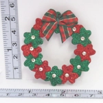 Dolls House Miniature Christmas Wreath with Christmas Flowers and a Tartan Bow 1:12 Scale