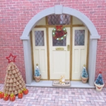 Dolls House Wreath Merry Christmas with Tiny Snowflakes and Stars 1:12 Scale Miniature Door Decor