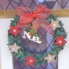 Dolls House Christmas Wreath Red and Gold Stars Noel Miniature Door Decoration 1:12 Scale