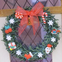 Dolls House Christmas Wreath Miniature Door Decoration 1:12 Scale