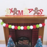 Dolls House Christmas Pom Pom Garland Red White & Green 1:12 Scale Decoration