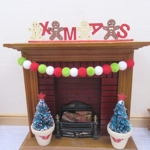 Dolls House Christmas Pom Pom Garland Red White & Green 1:12 Scale Decoration