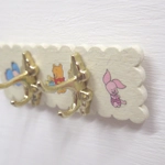 Dolls House Coat Rack Hooks Winnie the Pooh Miniature Nursery Clothes Robe Towel Rail 1:12 Scale