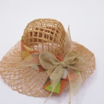 Dolls House Hat with Orange Ribbon and Gold Bow Miniature Clothes 1:12 Scale