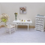 Dolls House Straw Hat with Yellow and Grey Ribbon and Organza Bow Mini Clothes Accessory 1:12 Scale