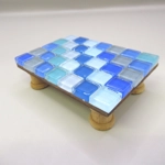 Dolls House Table Blue Tiled Low Coffee Occasional Miniature Furniture 1:12 Scale