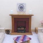 Dolls House Table Pink Purple Tiled Low Coffee Occasional Miniature Furniture 1:12 Scale