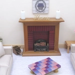 Dolls House Table Pink Purple Tiled Low Coffee Occasional Miniature Furniture 1:12 Scale