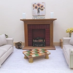 Dolls House Table Autumn Colours Tiled Low Coffee Occasional Miniature Furniture 1:12 Scale