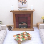 Dolls House Table Autumn Colours Tiled Low Coffee Occasional Miniature Furniture 1:12 Scale