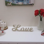 Dolls House Ornament Love Word White and Gold 1:12th Scale Miniature Decor