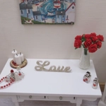 Dolls House Ornament Love Word White and Gold 1:12th Scale Miniature Decor