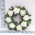 Dolls House Wreath White Roses Miniature Door Decoration 1:12 Scale