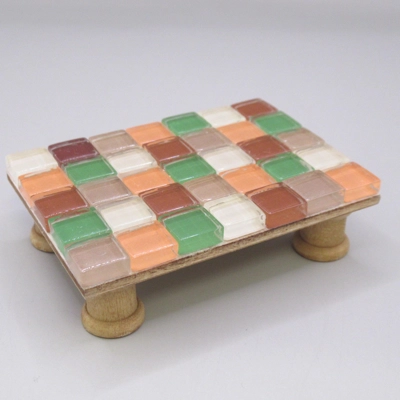 Dolls House Table Autumn Colours Tiled Low Coffee Occasional Miniature Furniture 1:12 Scale