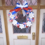 Dolls House Wreath 4th July USA Flag Miniature Door Decoration 1:12 Scale