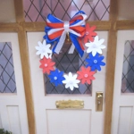 Dolls House Wreath Red Blue and White Miniature Door Decoration 1:12 Scale