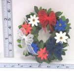 Dolls House Wreath Red White and Blue Miniature 4th July Door Decoration 1:12 Scale