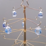 Dolls House Christmas Tree Decorations 6 Hand Decorated Miniature Baubles Blue Silver 1:12th Scale