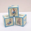 Dolls House Toy Letter Blocks Peter Rabbit Set of 3 Cream Blue Nursery Playroom 1:12 Scale