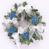 Dolls House Wreath Blue Flowers and White Bows 1:12th Scale Miniature Door Decoration