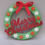 Dolls House Wreath Merry Christmas with Tiny Snowflakes and Stars 1:12 Scale Miniature Door Decor