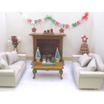 Dolls House Happy Christmas Garland Miniature Decoration 1:12 Scale