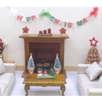 Dolls House Happy Christmas Garland Miniature Decoration 1:12 Scale