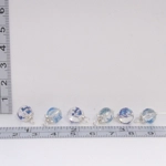 Dolls House Christmas Tree Decorations 6 Hand Decorated Miniature Baubles Blue Silver 1:12th Scale