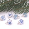 Dolls House Christmas Tree Decorations 6 Hand Decorated Miniature Baubles Blue Silver 1:12th Scale