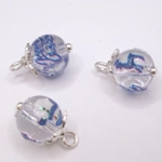 Dolls House Christmas Tree Decorations 6 Hand Decorated Miniature Baubles Blue Silver 1:12th Scale